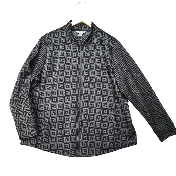 Liz Claiborne Jacket Women’s XXL Zip Front Black Stretch Casual Layering Pockets - Picture 2 of 13